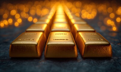 Wall Mural - abstract gold bars as a textural background.