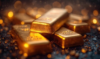 Wall Mural - abstract gold bars as a textural background.