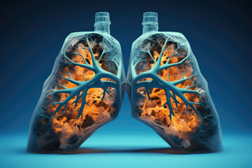 Wall Mural - lungs isolated 3D rendering image