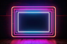 An Image Of A Frame With Neon Outlines