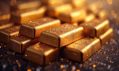 Wall Mural - abstract gold bars as a textural background.