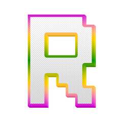 Fototapete - Gaming pop alphabet letters from A to Z, isolated on transparent background, uppercase. This is a part of a set which also includes numbers and symbols