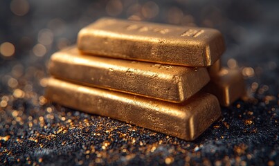 Wall Mural - abstract gold bars as a textural background.