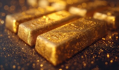 Wall Mural - abstract gold bars as a textural background.