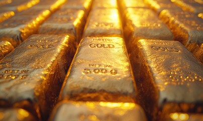 Wall Mural - abstract gold bars as a textural background.