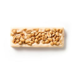 Wall Mural - A pieces of milk peanut bar top view isolated on a white background