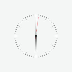 Poster - Wall clock vector icon. Classic black and white circle wall clock flat style symbol. Simple icon for graphic, web, ui ux, mobile design