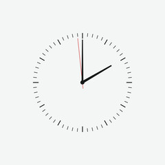 Poster - Wall clock vector icon. Classic black and white circle wall clock flat style symbol. Simple icon for graphic, web, ui ux, mobile design