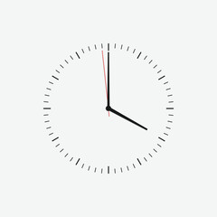 Poster - Wall clock vector icon. Classic black and white circle wall clock flat style symbol. Simple icon for graphic, web, ui ux, mobile design