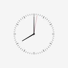 Poster - Wall clock vector icon. Classic black and white circle wall clock flat style symbol. Simple icon for graphic, web, ui ux, mobile design
