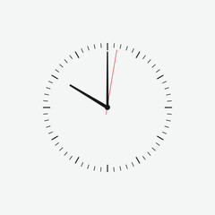 Poster - Wall clock vector icon. Classic black and white circle wall clock flat style symbol. Simple icon for graphic, web, ui ux, mobile design