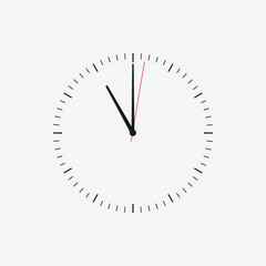 Poster - Wall clock vector icon. Classic black and white circle wall clock flat style symbol. Simple icon for graphic, web, ui ux, mobile design