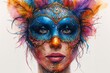 Mardi Gras Masked Marvel: Colorful Carnival Creation Generative AI