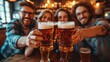 Cheers to the New Year: Friends Celebrate with Beer and Smiles Generative AI