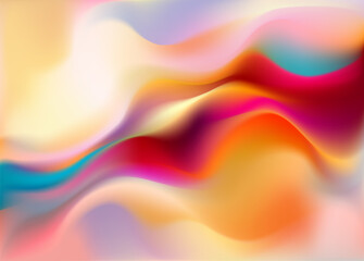 Wall Mural - Art liquid holographic background. Abstract fluid gradient illustration. Vector 3D wallpaper.