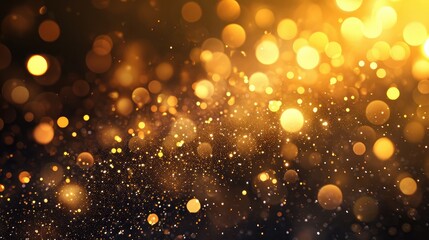 Wall Mural - golden focus lights with sparkle dust background