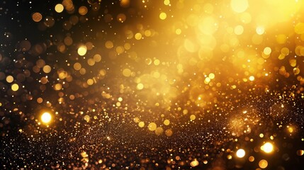 Wall Mural - golden focus lights with sparkle dust background
