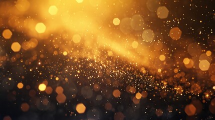Wall Mural - golden focus lights with sparkle dust background