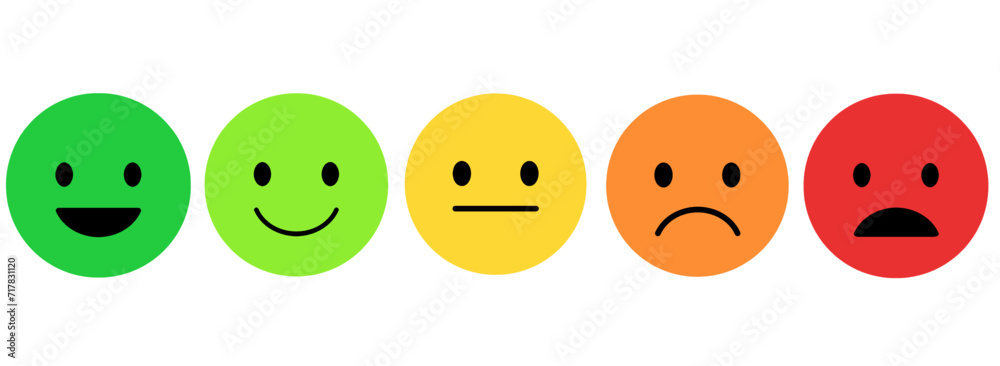 feedback emoticon scale customer review rating icon isolated on white ...