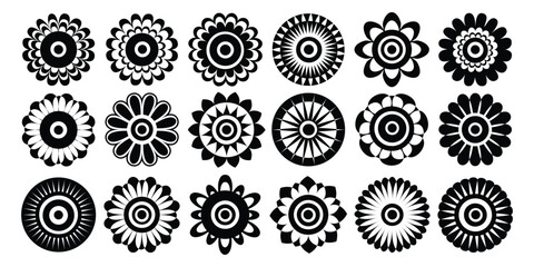 Wall Mural - Flowers icon vector set. Flower collection. Vector flower isolated on white background. vector illustration