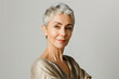 © Oksana_Latysheva - Closeup portrait of elderly beautiful woman with short hair