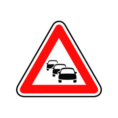 Traffic queues road sign graphic design