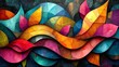 Abstract background in the form of colorful leaves in Art Nouveau style