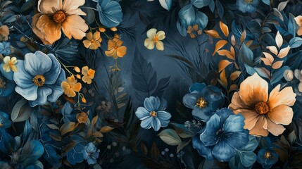 Poster - Flowers in the style of watercolor art luxurious floral elements botanical background