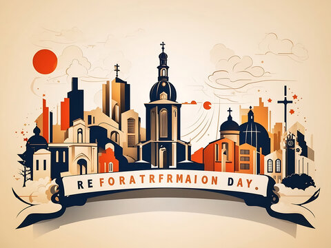 Simple World Reformation Day Background Illustration Banner Vector illustration design.
