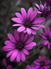 Wall Mural - Purple daisy flowers