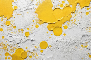 White and yellow textured wall background painted.