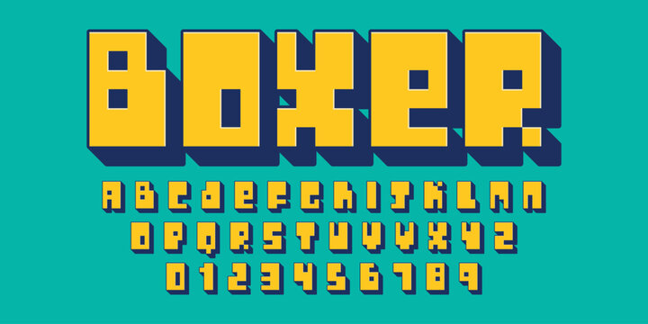 Playful  font design, childish alphabet letters and numbers vector illustration
