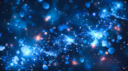 Wall Mural - Cosmic Beauty: Shining Stars and Glowing Lights in a Dark Night Sky Background