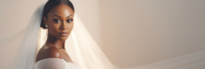 portrait of a black girl bride