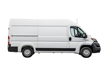 white transporter van isolated on transparent background