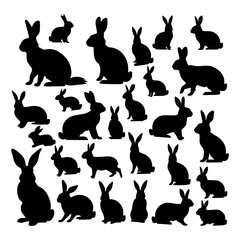 Wall Mural - Rabbits silhouette design vector design illustration