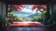 beautiful anime japan background, japan room, background, generative ai