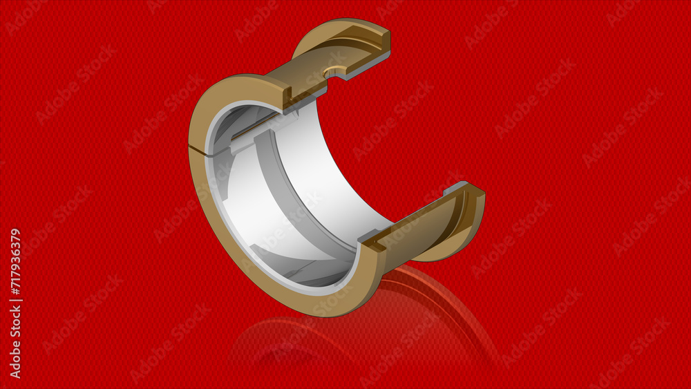 Plain journal illustration showing a bronze liner with babbitt ...