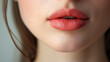 © ShniDesign - Close-up detailed plump beautiful lips of white young woman.