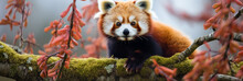 Red Panda (Ailurus Fulgens) In The Tree
