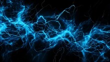 Complex Intertwining Blue Electrical Sparks Against A Dark Background.
