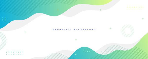 Abstract liquid background green gradient color banner design vector