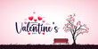 Valentine's Day background with heart pattern and typography of Happy Valentine's Day text. Vector illustration. Wallpapers, flyers, invitations, posters, brochures, banners. Valentine's Day Minimalis
