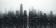 Silhouetted New York: The Iconic Skyline Emerges Through Misty Veils in a Monochromatic Cityscape at Dawn, Generative AI