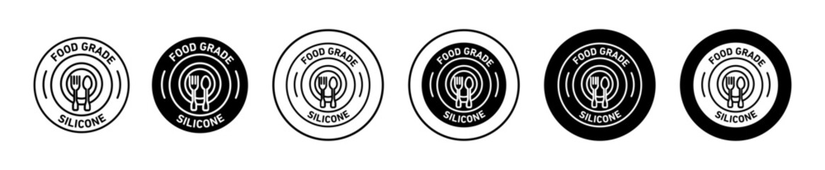Poster - Food grade silicone vector icon set collection. Food grade silicone Outline flat Icon.
