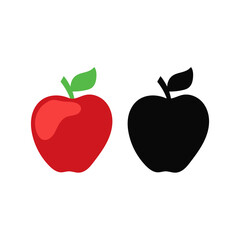 Sticker - Apple fruit icon. Simple icon on white background