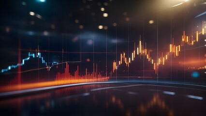 Business graph or chart stock market or forex trading graph in graphic concept suitable for financial investment or Economic trends business. Generative AI