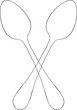 two tablespoons across one line drawing hand drawn vector