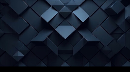 Wall Mural - Abstract geometric design on black wall suitable for backgrounds, posters, 3d mosaic graphics lowpoly .Triangles, squares, and lines create a modern, eyecatching pattern for various creative purposes