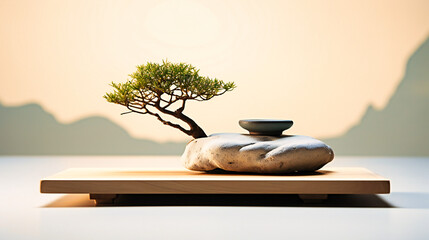 Bonsai Tree Gardening, Asian Art of Miniature Trees in a Zen Garden, Natures Beauty in Small Scale